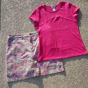 Paisley Print Skort w/Matching Top Womens Size 14